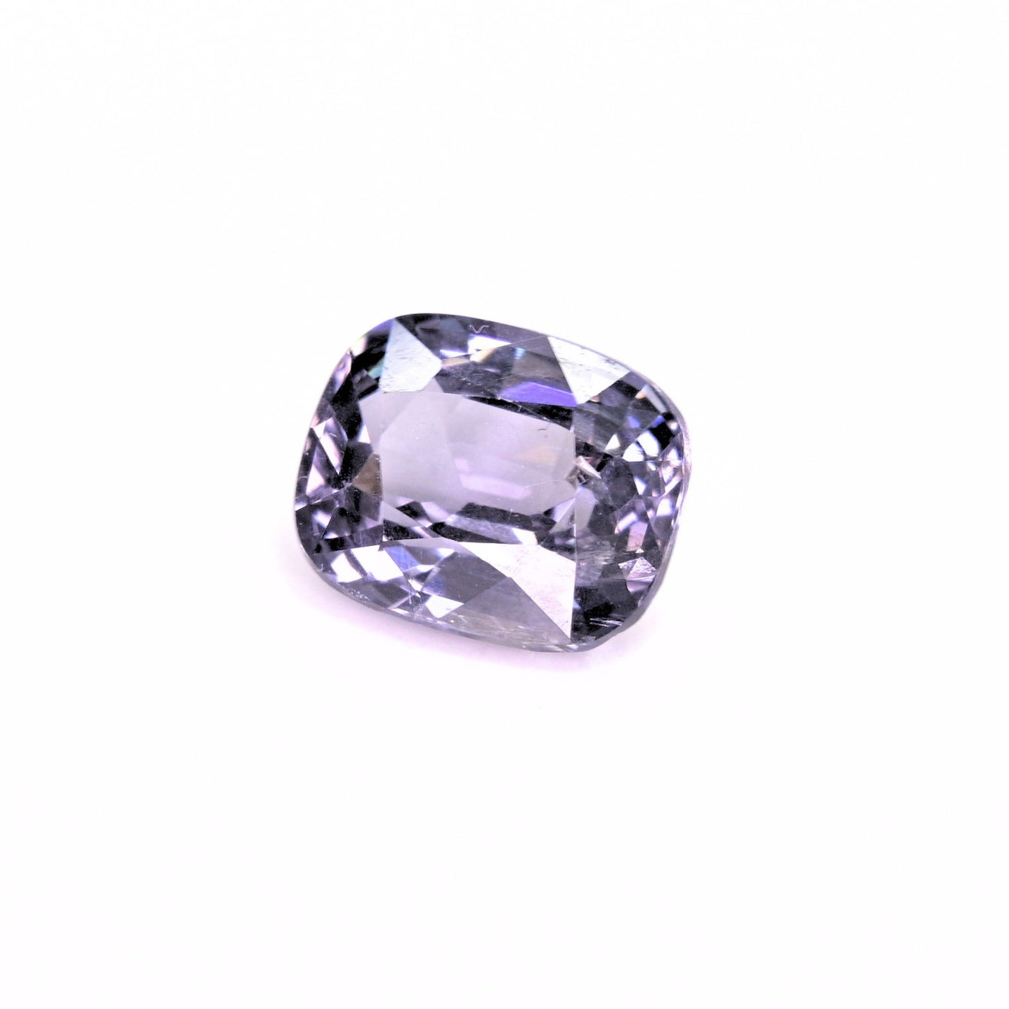 fine quality natural spinel cushion shape muted purple grey gemstone
