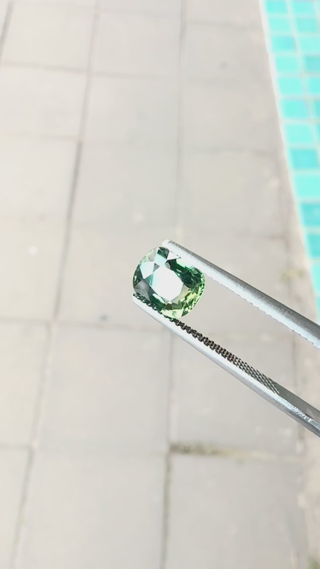 Hand-selected 2.02 carat natural unheated mint green sapphire from Shiraz Jewelry