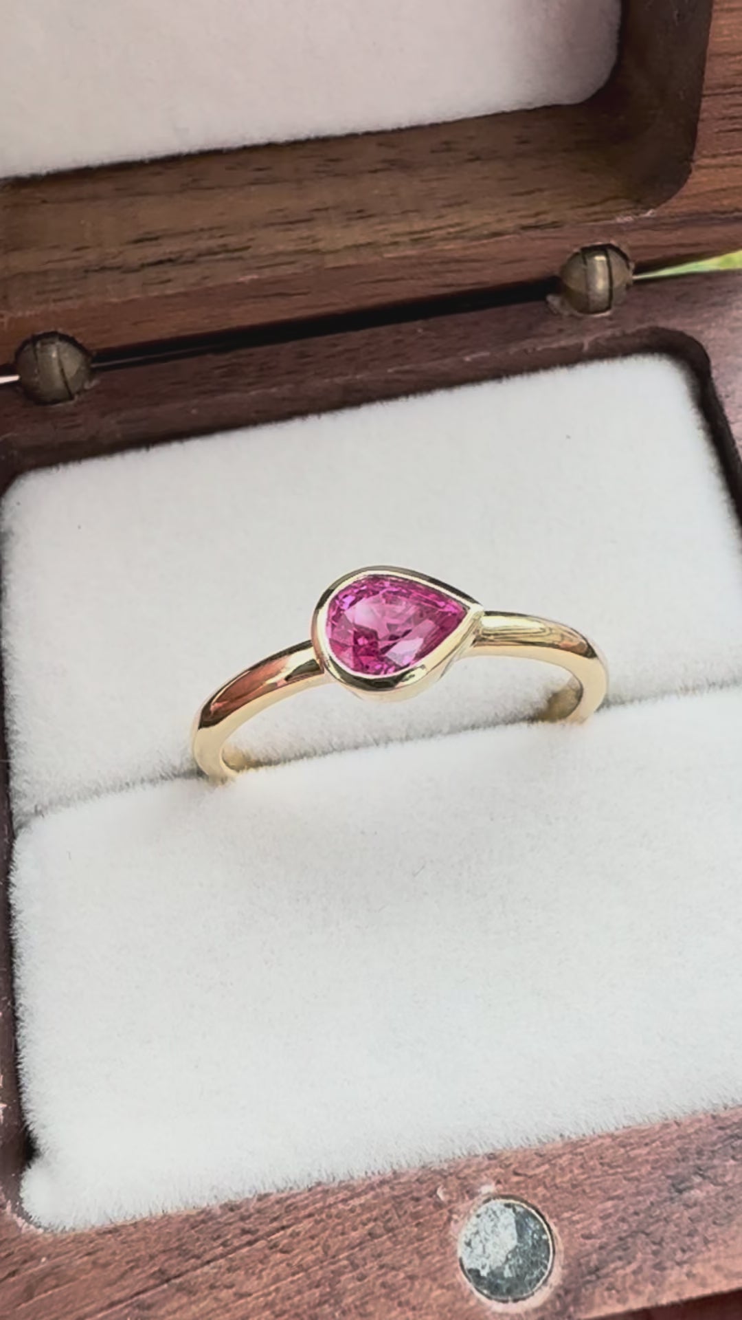 Delicate ruby gemstone ring for everyday wear in yellow gold