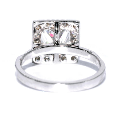 Construction view of the princess cut moissanite ring