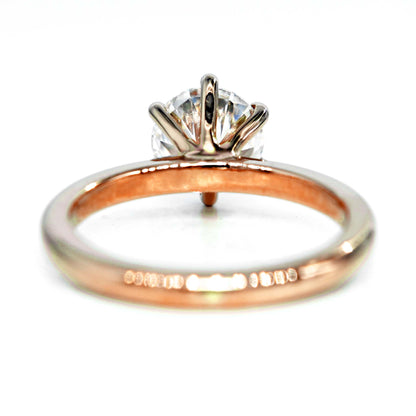 Affordable and durable engagement ring with round moissanite