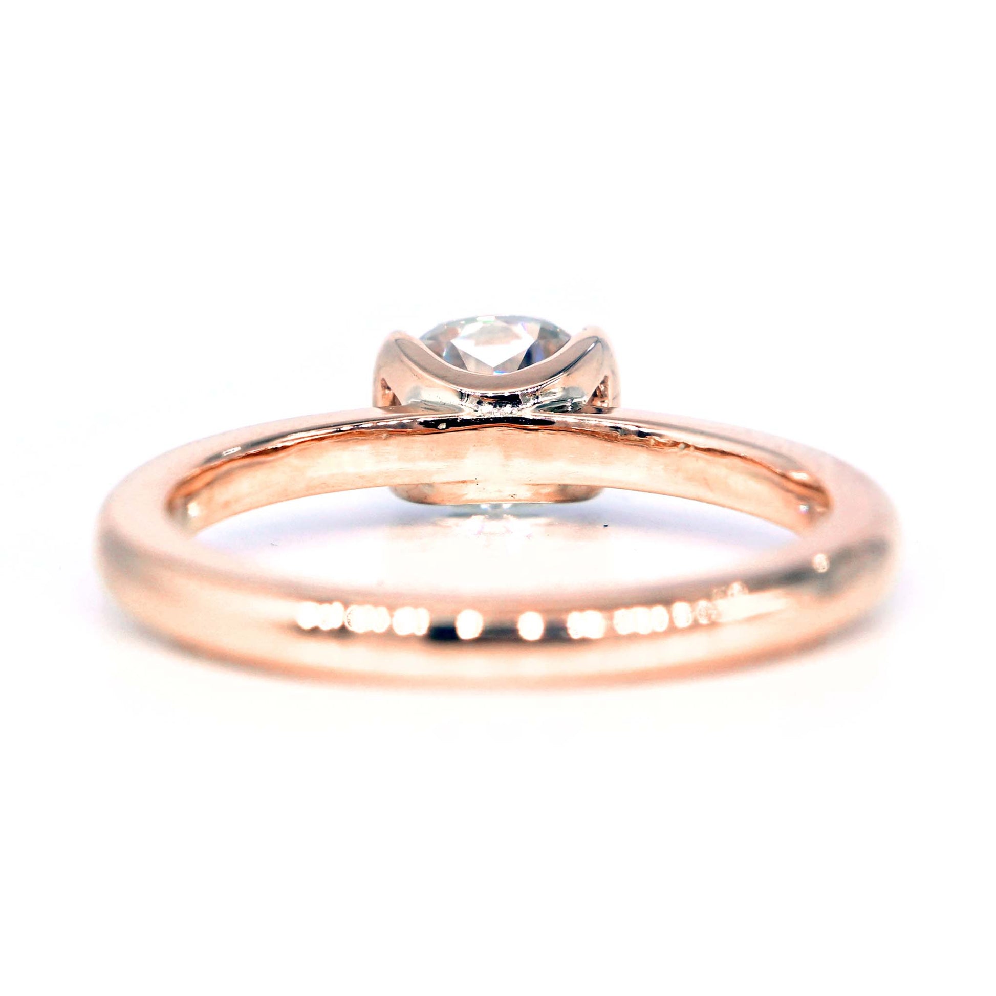 Cushion engagement handmade ring in 14k romantic rosegold