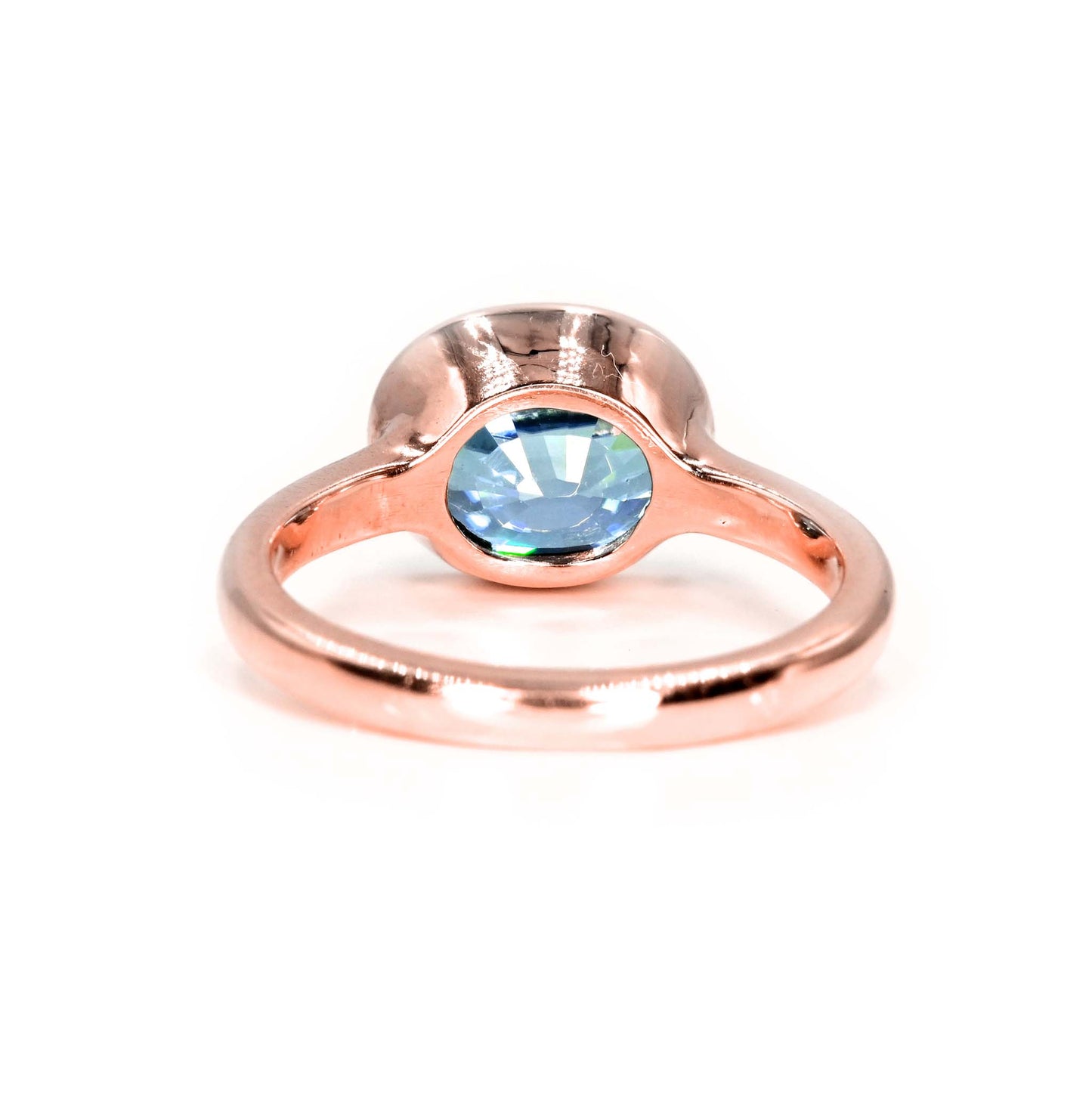 Romantic rose gold with blue zircon ring available in Chiang Mai