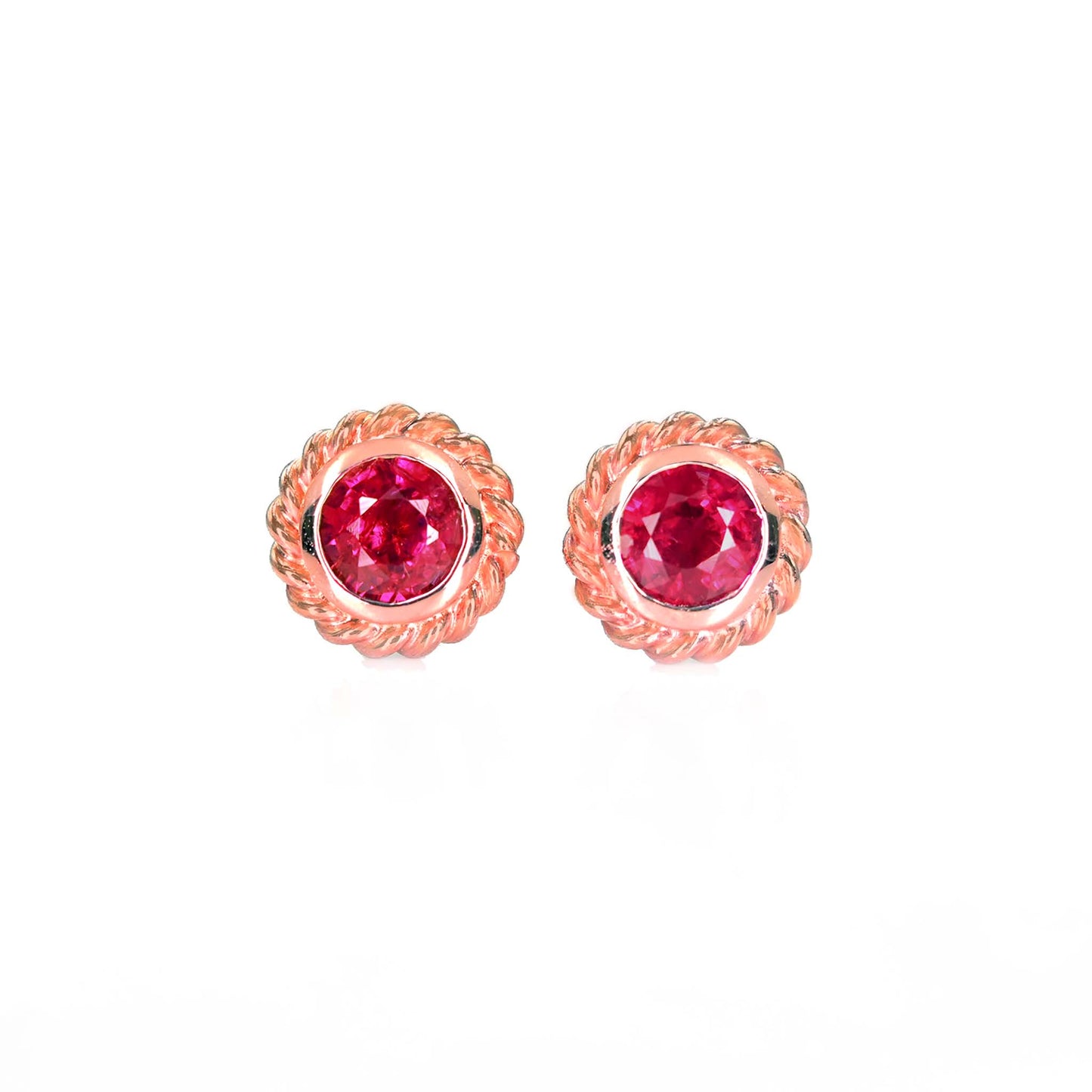 The Rubirope handmade earrings in 14k rosegold from Chiang Mai