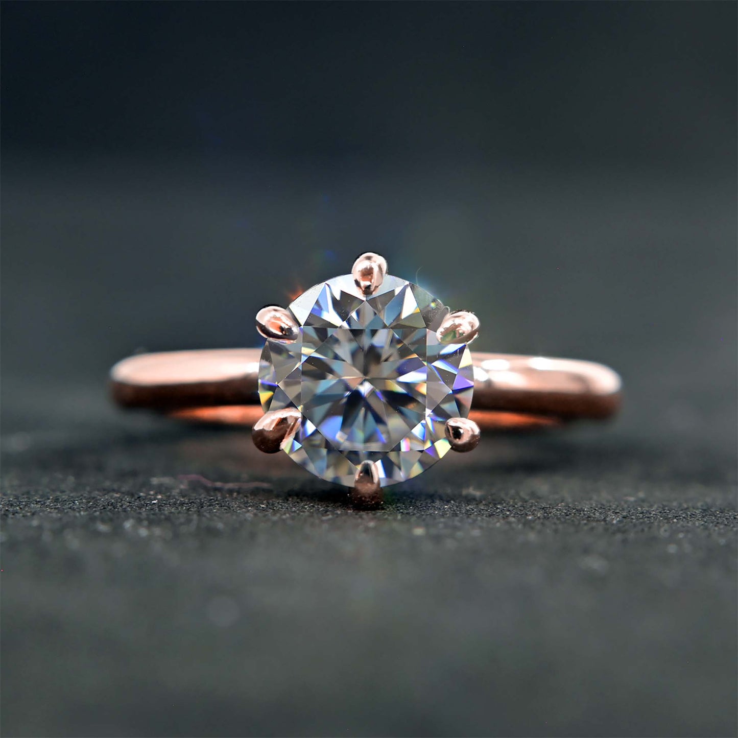 Engagement ring 14k rose gold - Shiraz Jewelry
